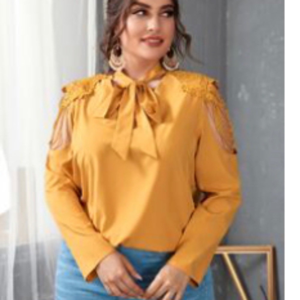 Yellow Open Shoulder Blouse